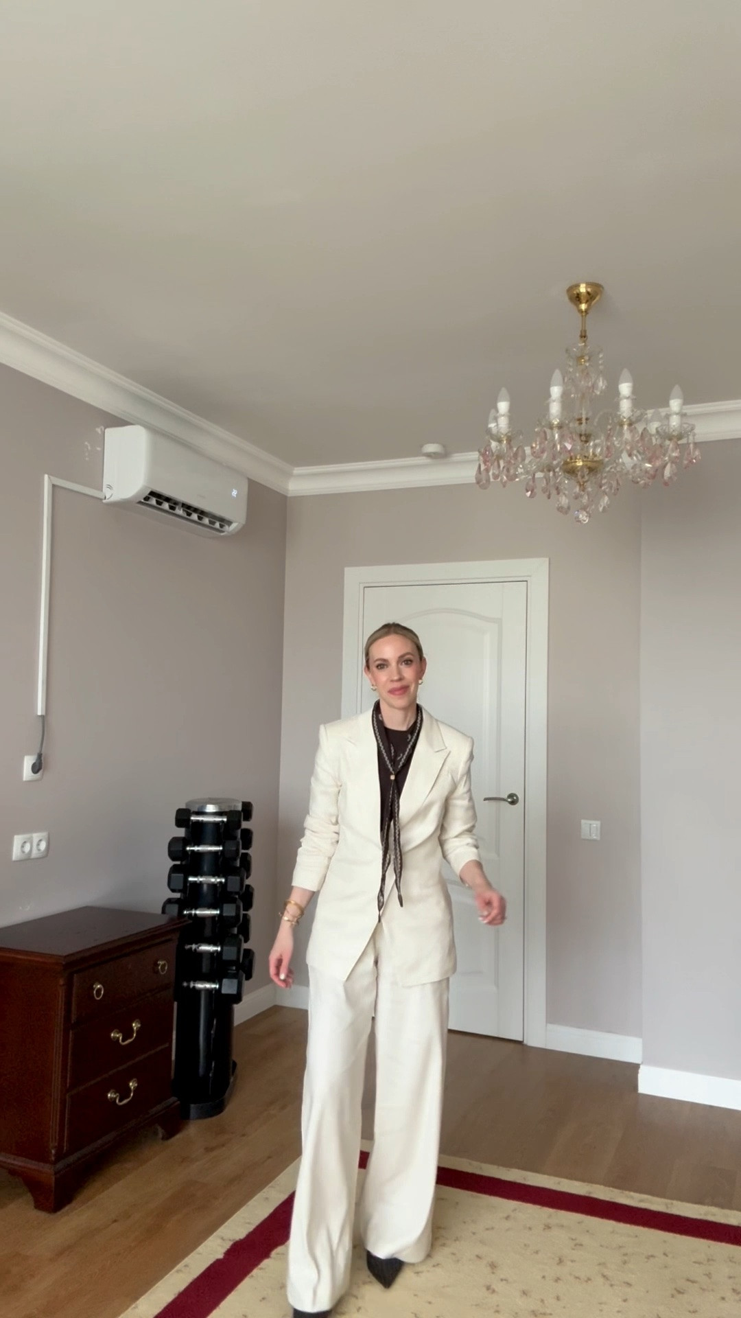 Work outfit, summer workwear, business casual, linen suit set, cream linen blazer, bandana scarf, wide leg linen pants

#LTKWorkwear #LTKootd #LTKdayinmylife