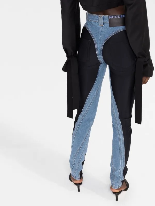 Mugler twist-panelled high-waist Jeans - Farfetch | Farfetch Global