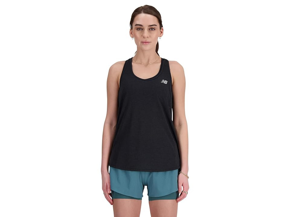 New Balance New Balance Women's Athletics Tank Women's Clothing Black Heather: LG | Zappos.com