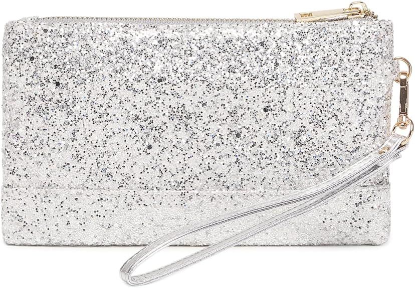 LAM GALLERY Sparkling Evening Clutch Silver Bride Purse for Wedding Bling Clutch Handbag for Part... | Amazon (US)