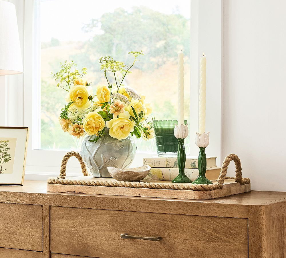 Reclaimed Wood & Rope Tray | Pottery Barn (US)