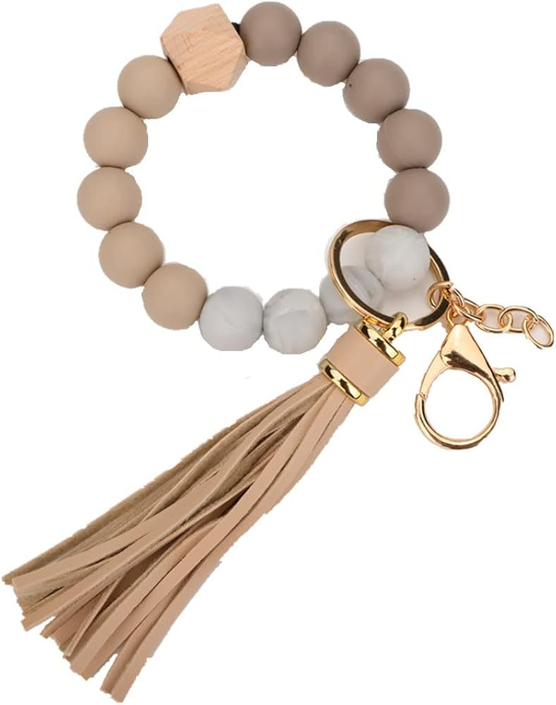Sither Silicone Keychain Ring for Women Cute Keyring Bracelet Bangle with Tassel Car Keychain Hol... | Amazon (US)