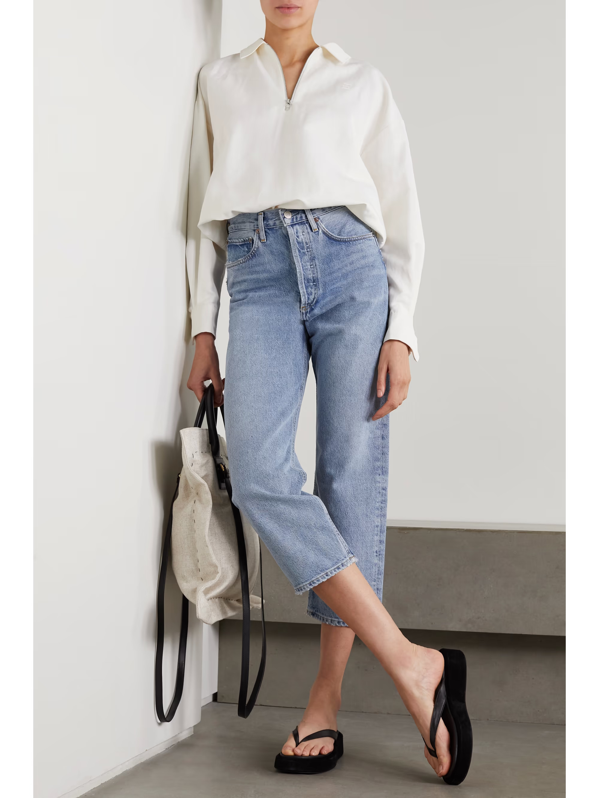 + NET SUSTAIN '90s cropped organic high-rise straight-leg jeans | NET-A-PORTER (US)