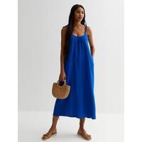 New Look Bright Blue Cheesecloth Strappy Maxi Dress | Very (UK)