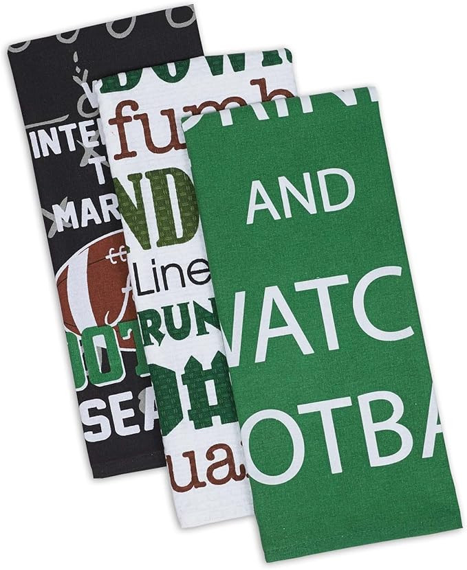 DII Football Decorations for Home & Kitchen Game Day Party Décor, Dishtowel Set, 18x28, Eat Drin... | Amazon (US)