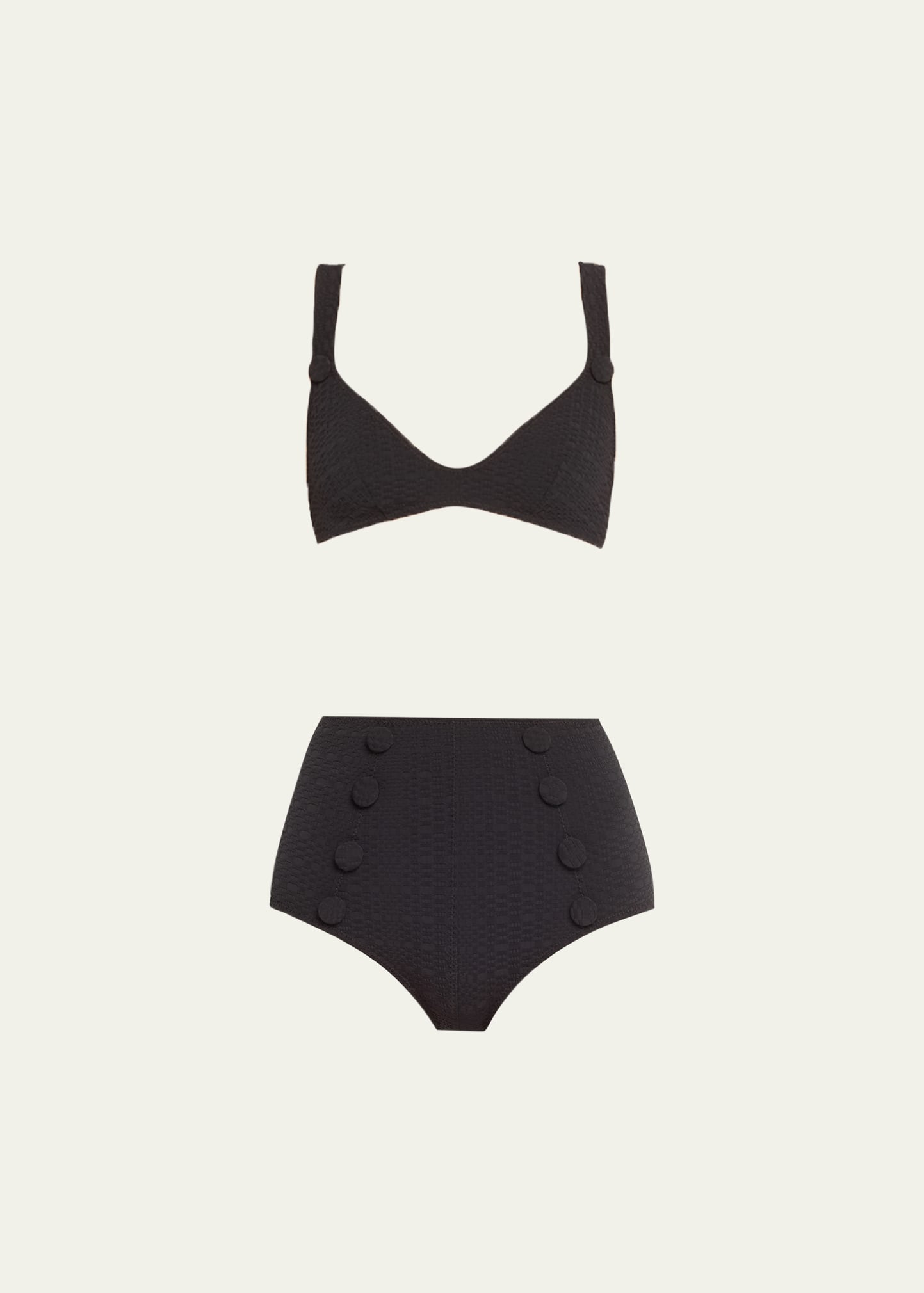 Lisa Marie Fernandez Magdalena Seersucker Two-Piece Bikini Set | Bergdorf Goodman