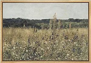 wall26 Framed Canvas Print Wall Art Rustic Wildflower Country Landscape Nature Wilderness Illustr... | Amazon (US)