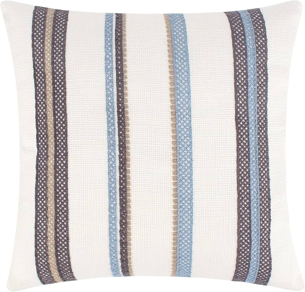 Levtex Home - Tobago - Decorative Pillow (18 x 18in.) - Stiched Stripes - Brown, Taupe and Blue | Amazon (US)