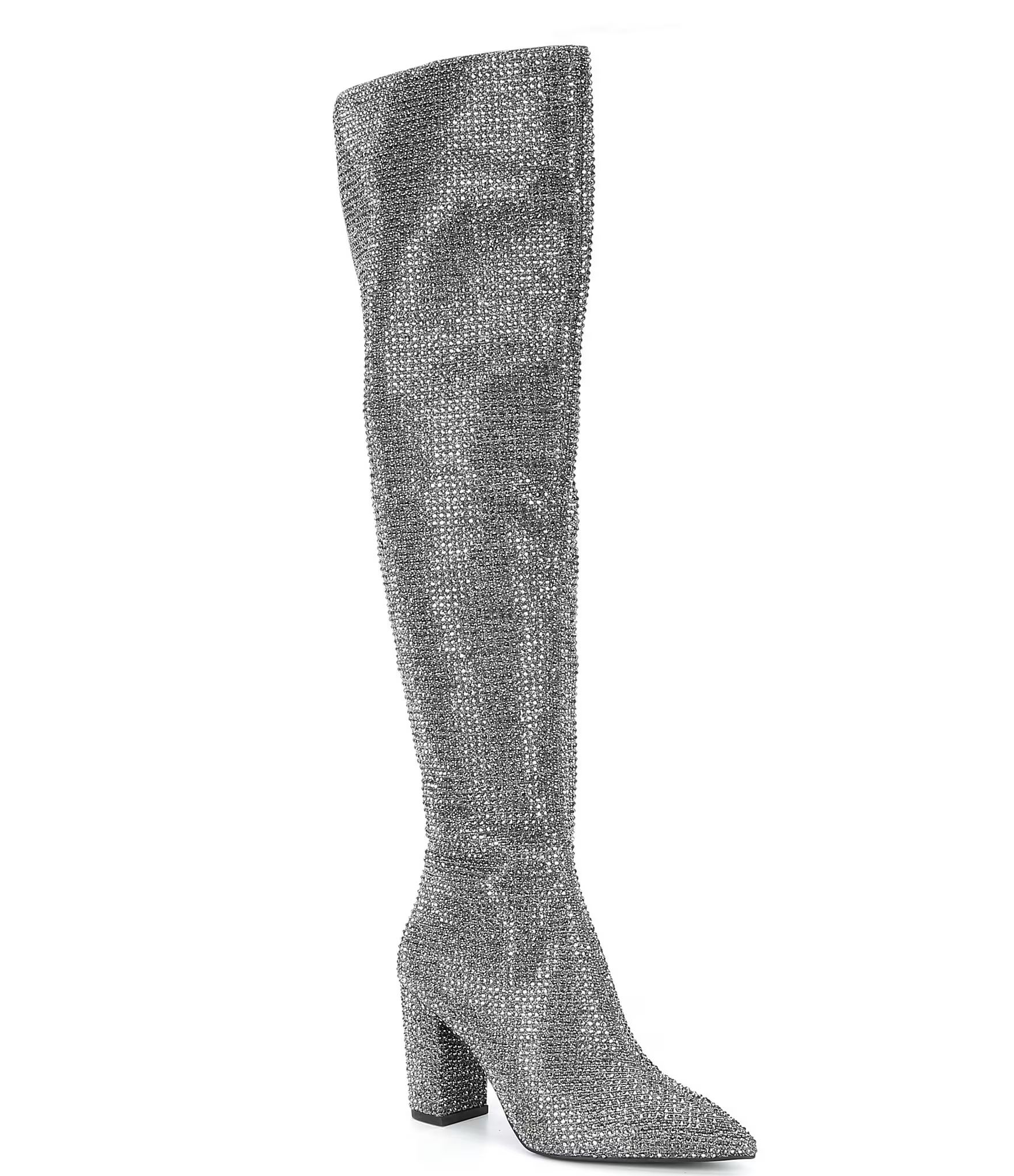 Queen-Bee Rhinestone Over-the-Knee Boots | Dillard's