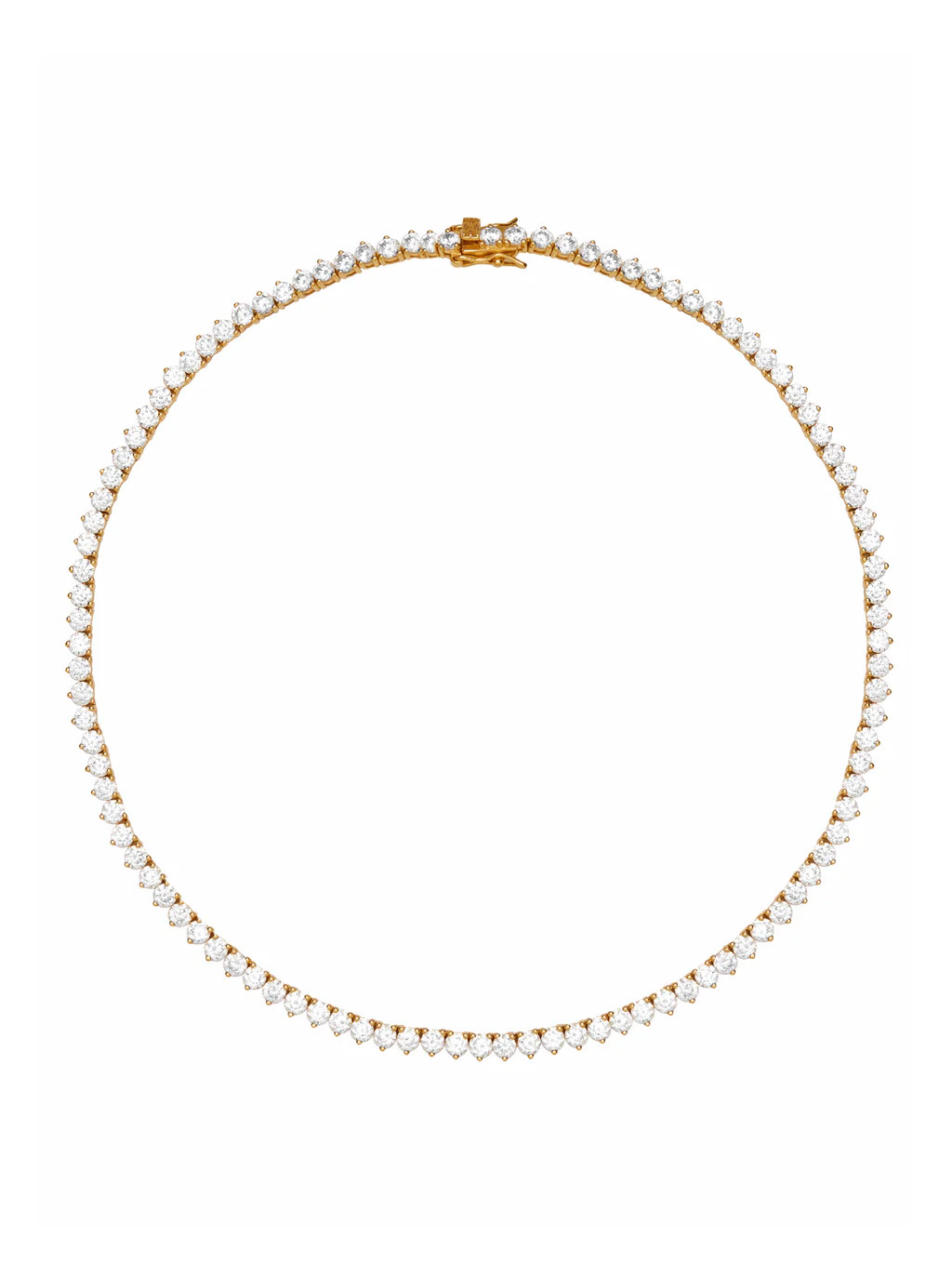 BENNINGTON 3-PRONG 3.5MM, LAB WHITE SAPPHIRE GOLD RIVIÈRE NECKLACE | Dorsey