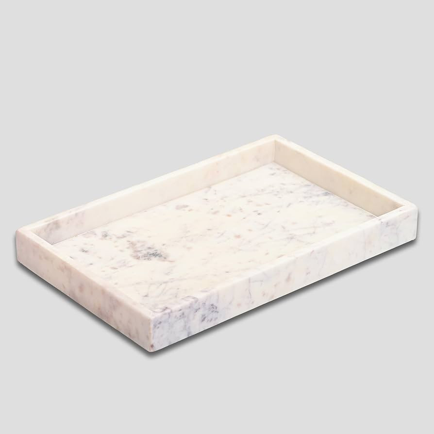 Large Marble Tray 14x9 Inch - Elegant Marble Tray for Bathroom Countertop, Versatile Marble Bathr... | Amazon (US)