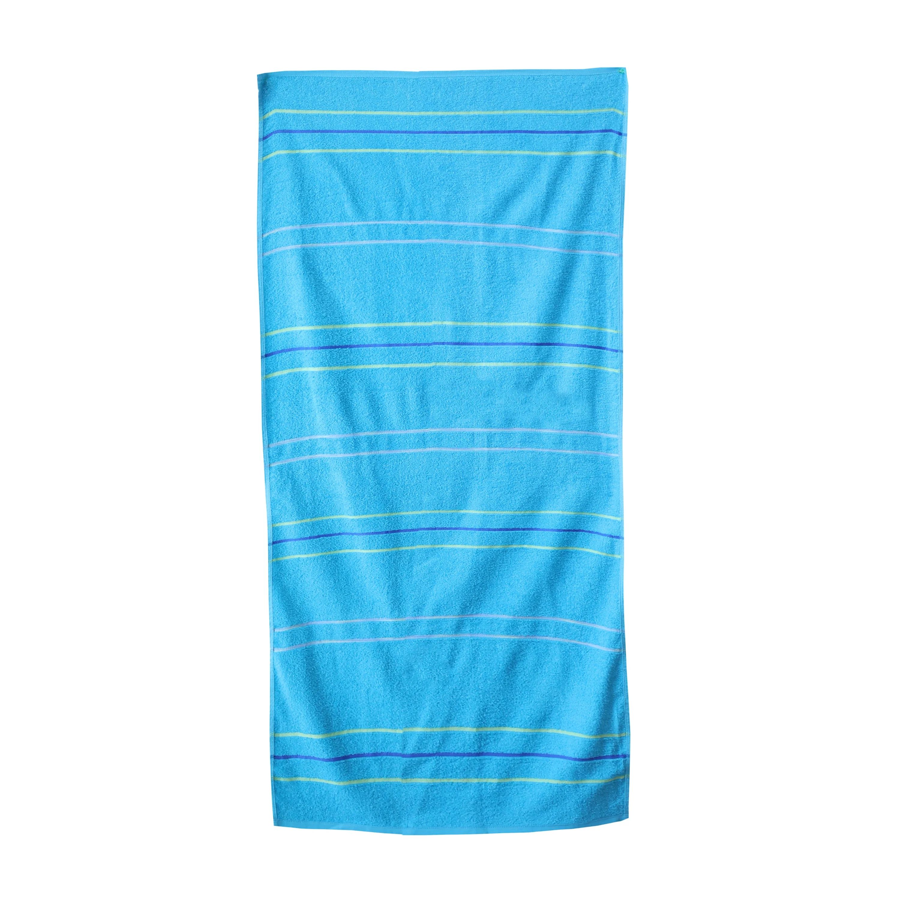 Mainstays Cotton Blend Adult Weft Insert Electric Aqua Beach Towel, 28" X 58" | Walmart (US)