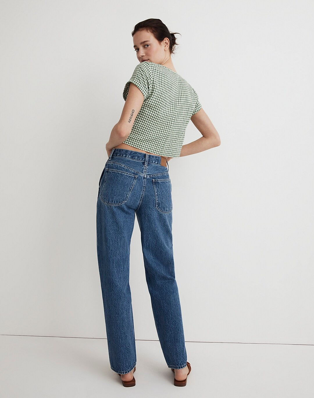 Tie-Front Crop Top in Yarn-Dyed Check | Madewell