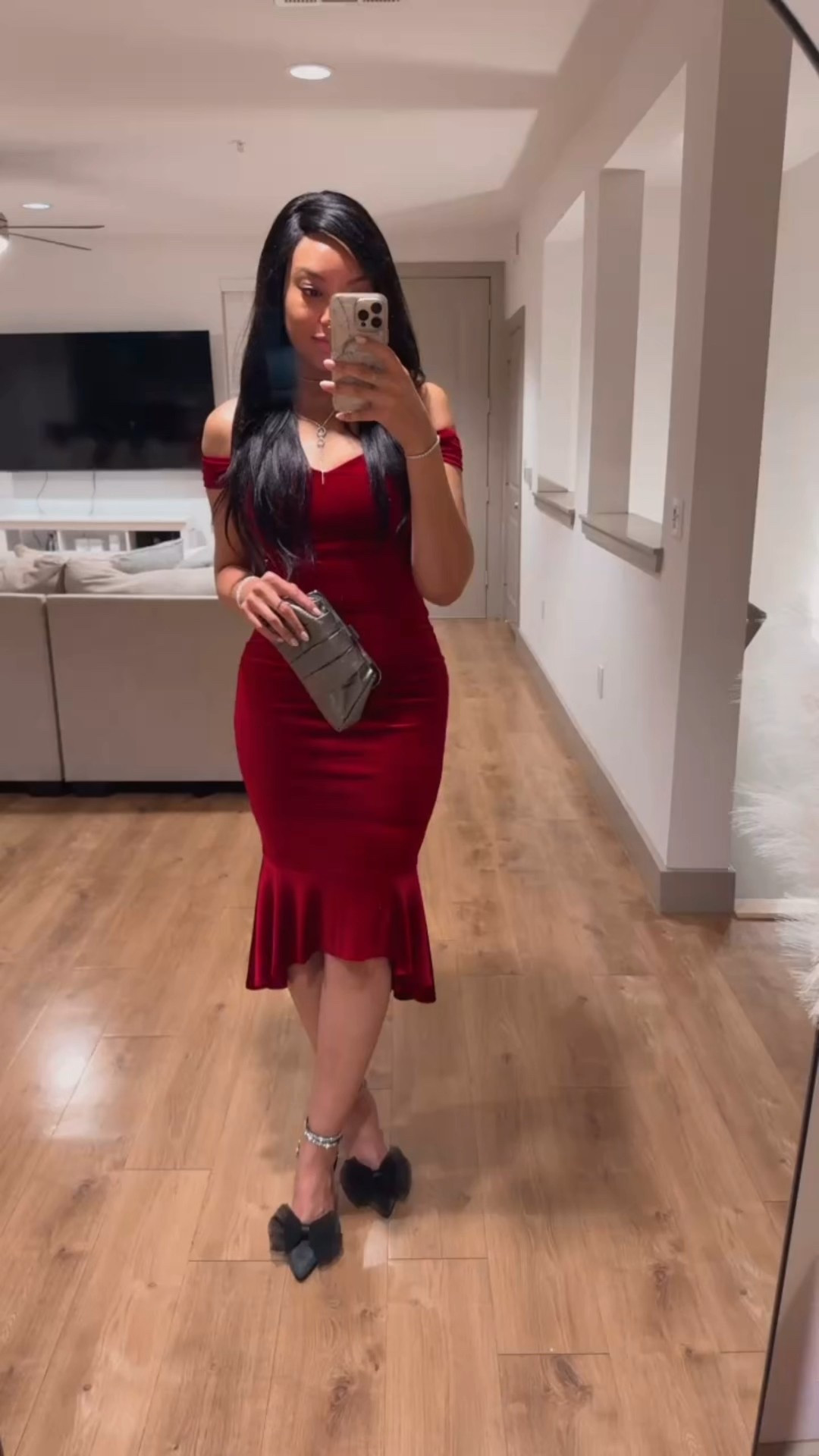 Can you say holiday party outfit inspo? 😍 this Lulus dress was a hit at our Christmas party last night and is 20% off right now! Velvet material with amazing stretch I’m wearing a size XS and size 10 in Lulus heels (extremely comfortable and true to size) 🎄🎁

Lulus, mermaid dress, velvet dress, Christmas party, holiday party, Valentine’s Day, romantic, off shoulder, red dress, sweetheart, bow heels

#LTKSaleAlert #LTKHoliday #LTKootd