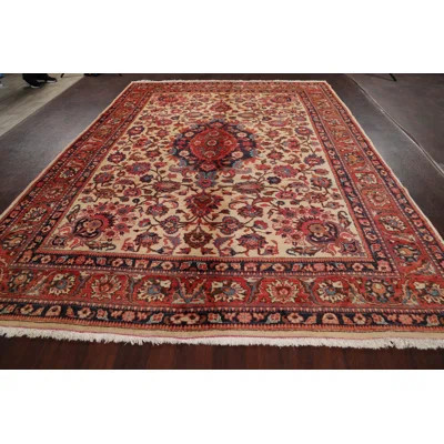 One-of-a-Kind Eddison Hand-Knotted 1960s 8'5" x 11'7" Wool Area Rug in Ivory | Wayfair North America