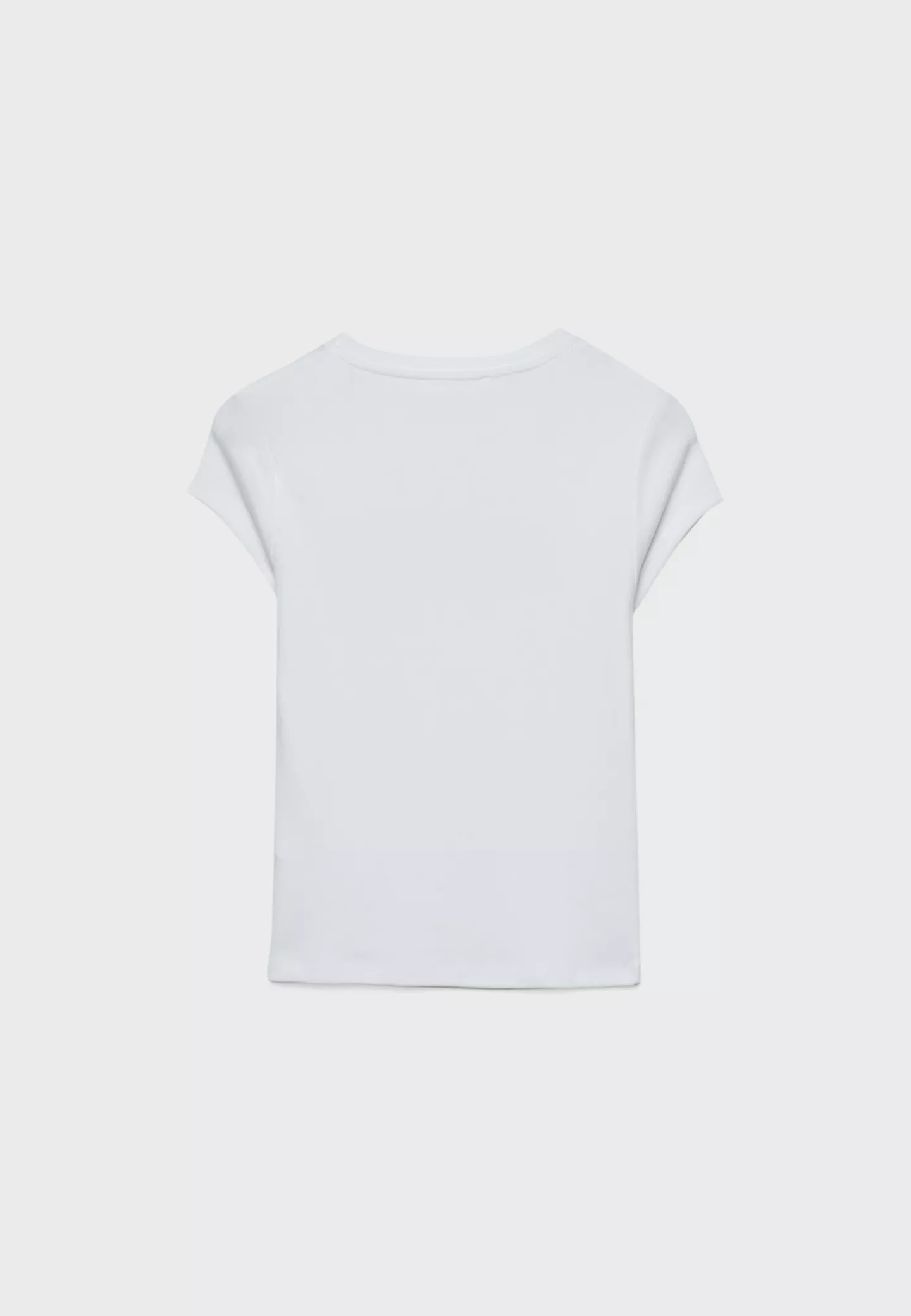 Fitted T-shirt with rhinestones - Women's Graphic and printed | Stradivarius United Kingdom | Stradivarius (UK)