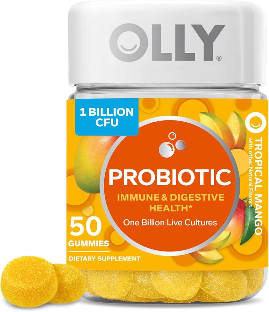 OLLY Probiotic Gummy, Immune and Digestive Support, 1 Billion CFUs, Chewable Probiotic Supplement... | Amazon (US)