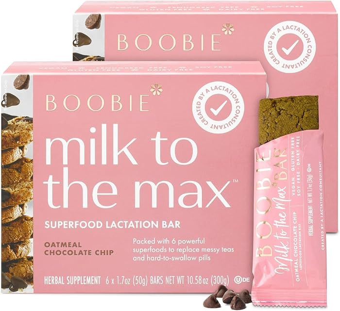Boobie Superfood Oatmeal Chocolate Chip Cookie Lactation Bar for Breastfeeding Moms to Increase M... | Amazon (US)