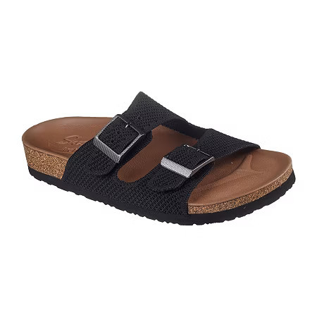 Skechers Arch Fit Granola Mellow Skies Womens Adjustable Strap Footbed Sandals, 7 Medium, Black | JCPenney