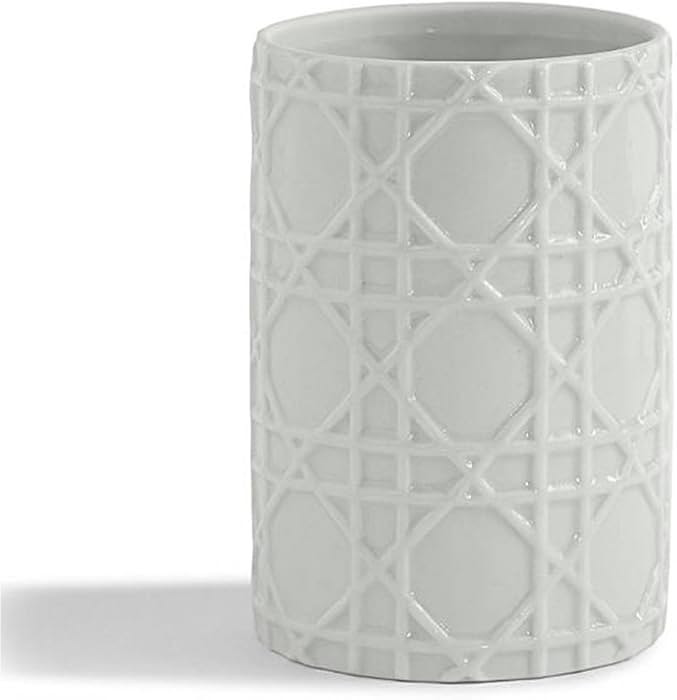 Kassatex ARN-WB Rattan Wastebin, White | Amazon (US)