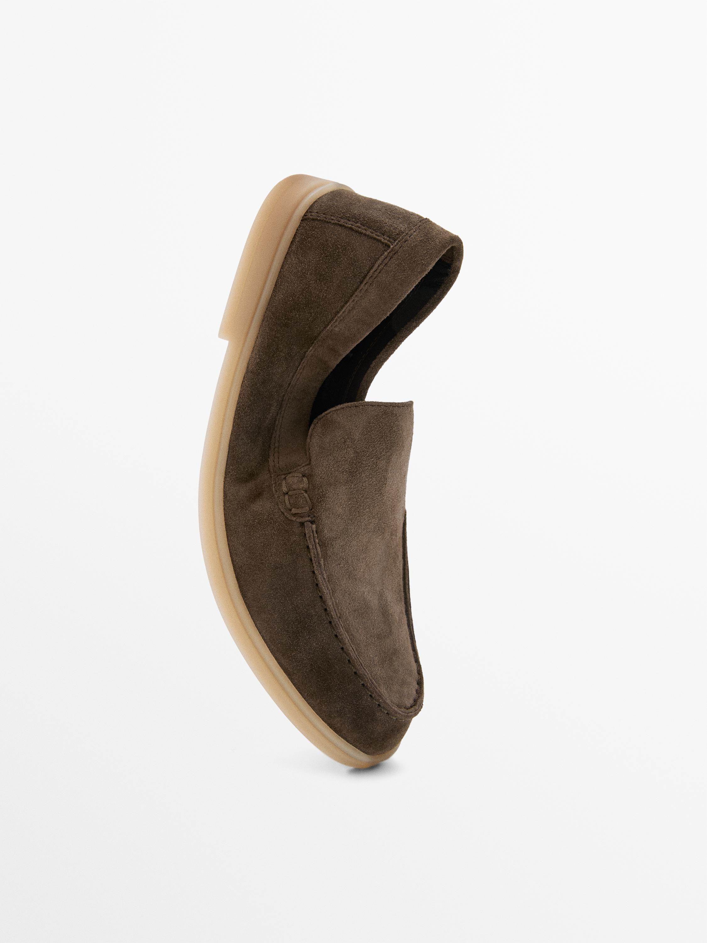 Split leather loafers | Massimo Dutti US