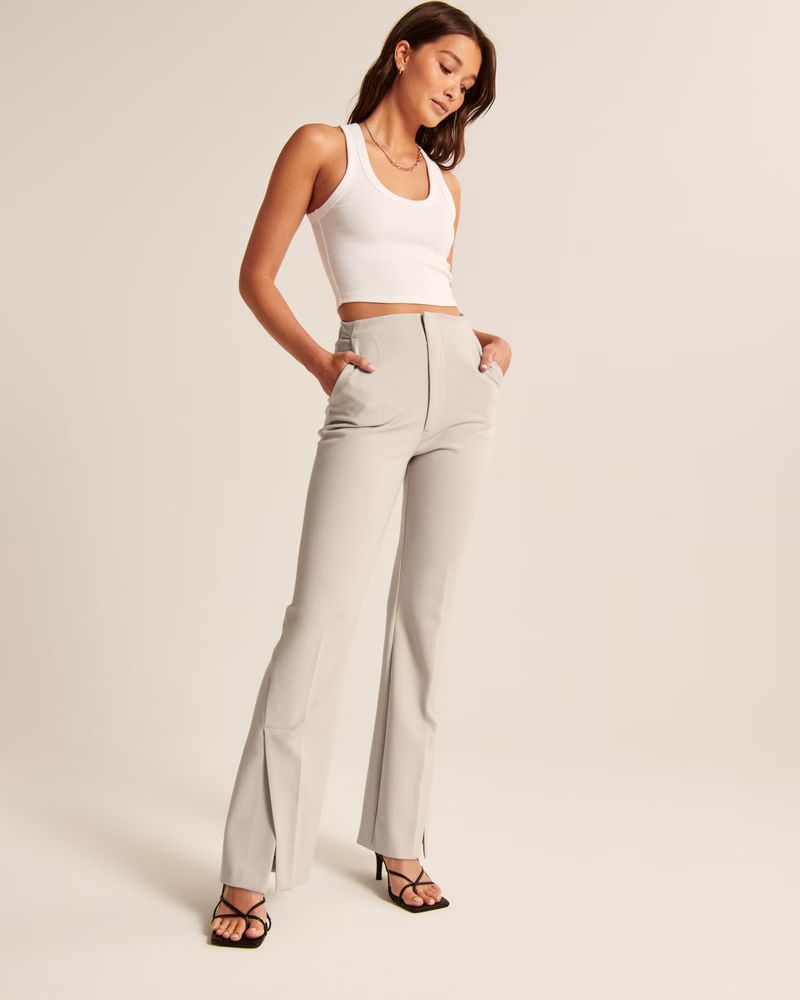 Women's Tailored Flare Pants | Women's Matching Sets | Abercrombie.com | Abercrombie & Fitch (US)