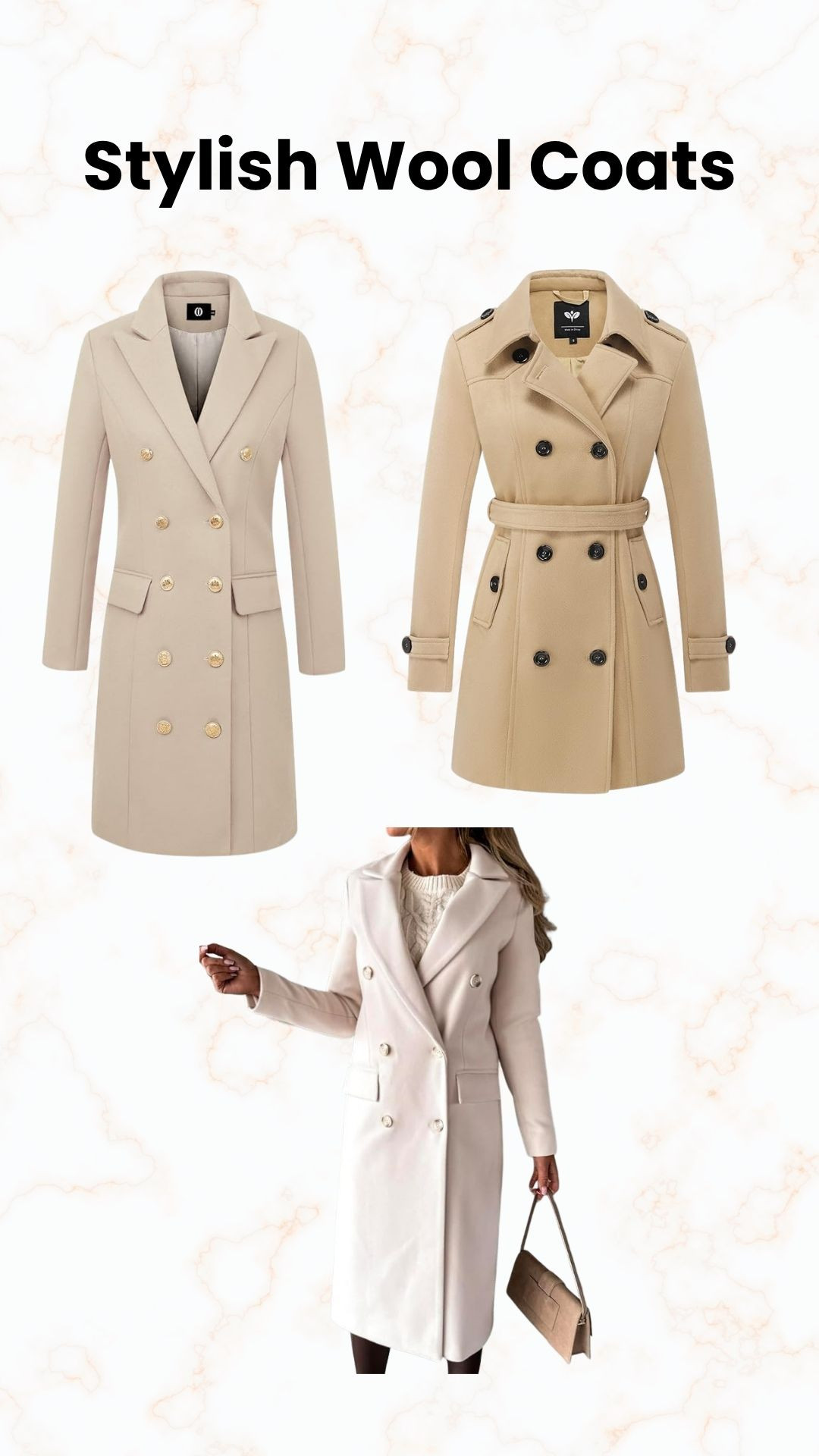 Need or want a wool coat this winter? I love how stylish they are and how easily they go with a dress-down or dress-up outfit. Check out these three options I found on Amazon. They come in multiple colors. Some are really bright and fun colors. 
#woolcoat #winterfashion 

 #LTKSeasonal #LTKTall