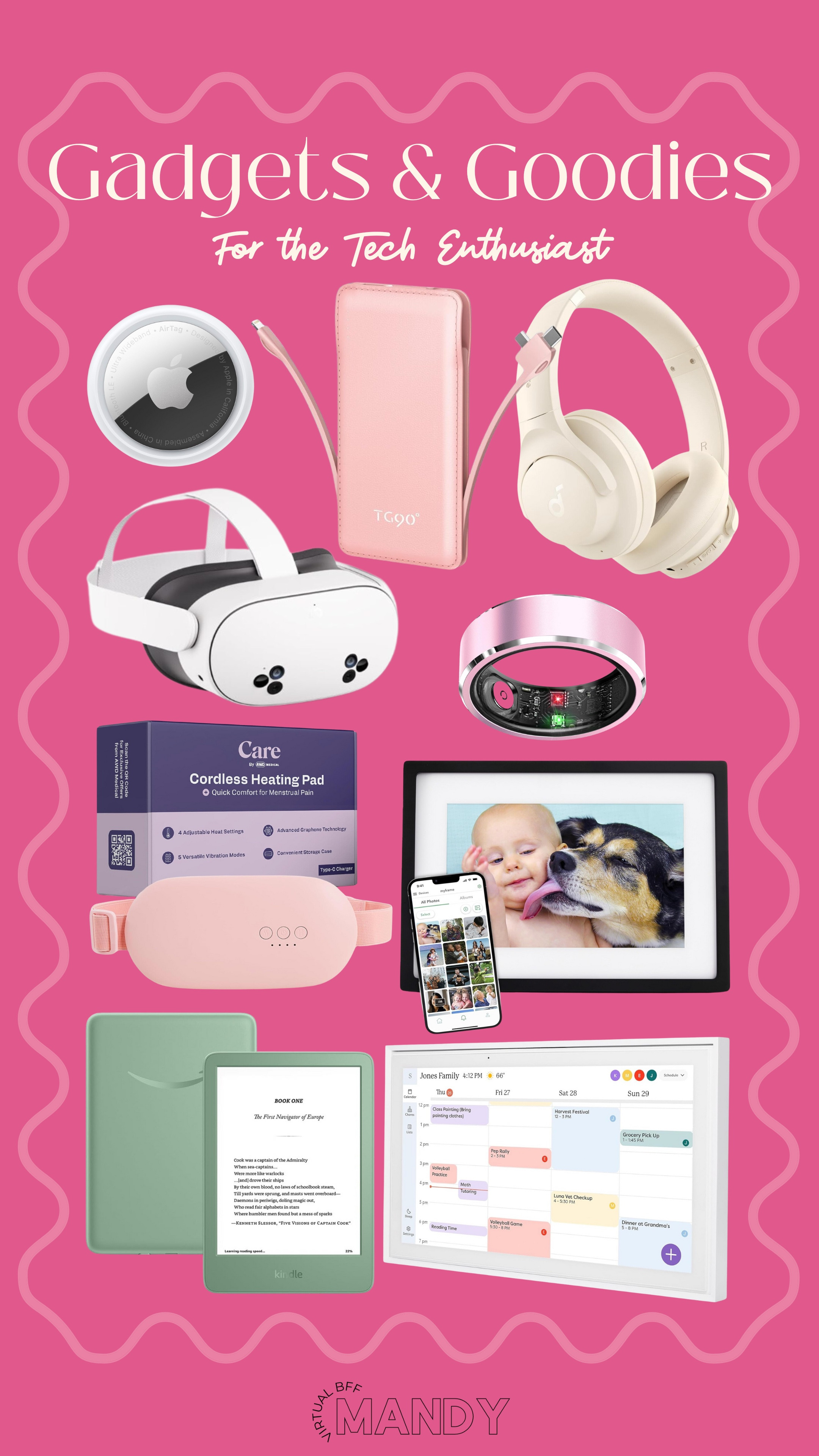 Gadgets and Goodies for the Tech Enthusiast! 

holiday gift guide - gift inspo - gift guide - tech gifts - headphones - airtag - charger - kindle 

#LTKHoliday #LTKGiftGuide