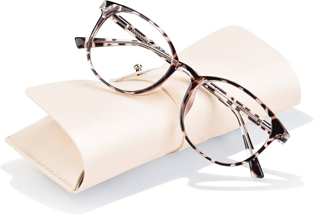 FONHCOO Blue Light Blocking Glasses Women Men Computer Eyeglasses,TR90 Fashion Round Transparent ... | Amazon (US)