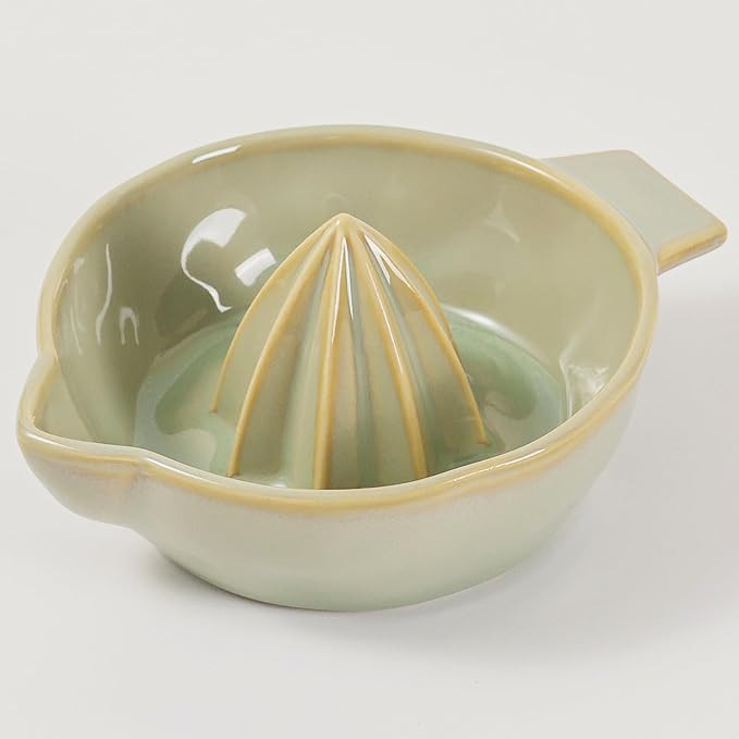 Ceramic Lemon Juicer Reamer Manual Citrus Lime Hand Squeezer Bowl with Handle and Pour Spout, Han... | Amazon (US)