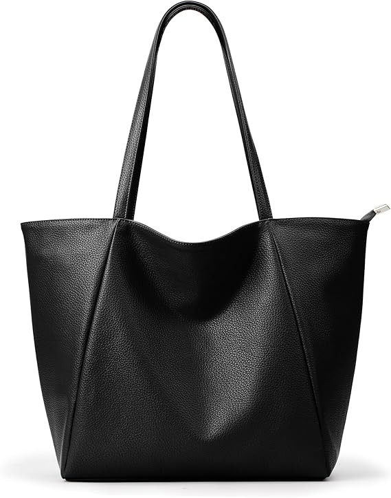 KALIDI Large Tote Bag Vegan Leather Casual Zipper Work Bag Weekender Hobo for Women 23L Oversize ... | Amazon (US)