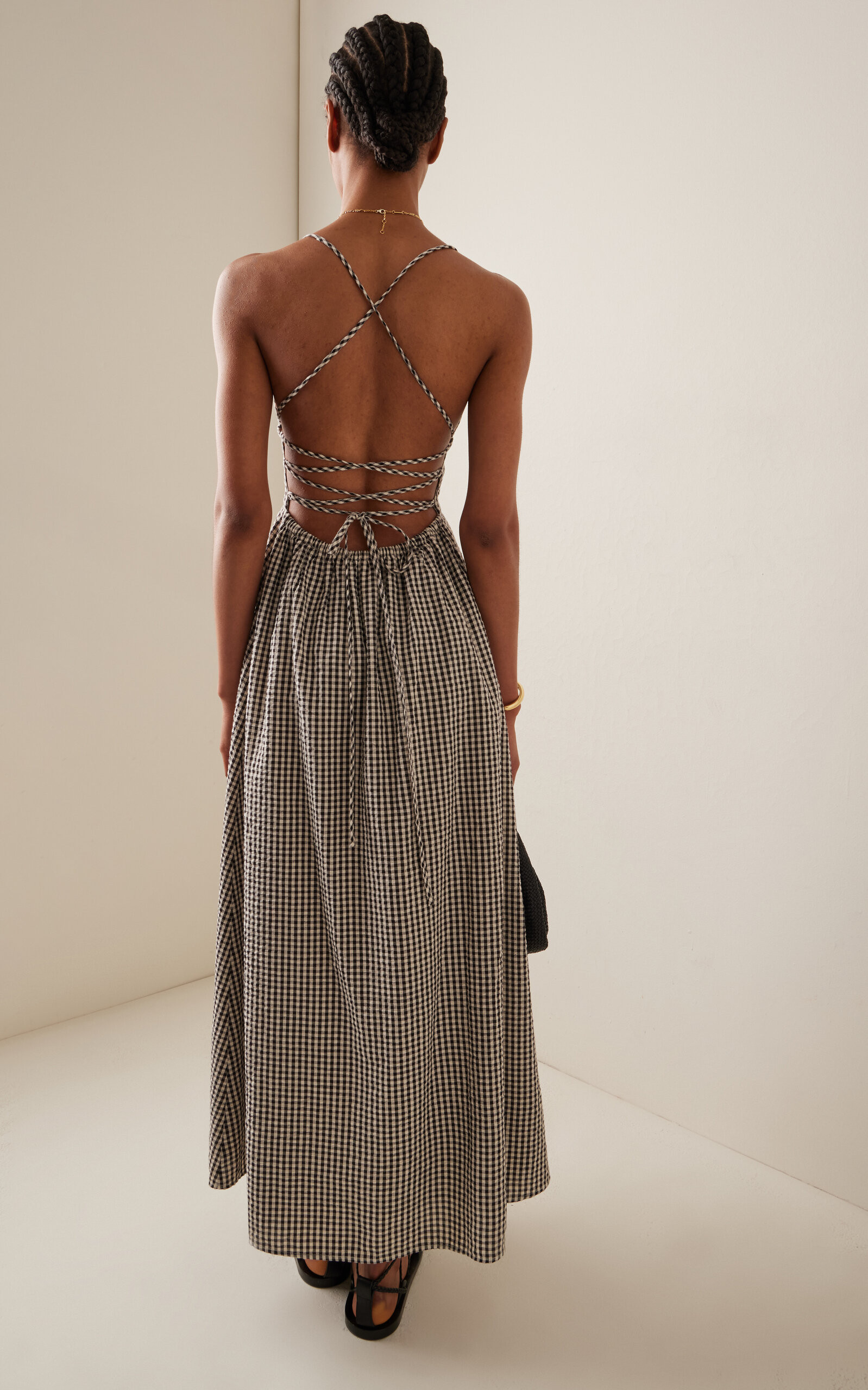 Lori Open-Back Gingham Cotton Maxi Dress | Moda Operandi (Global)