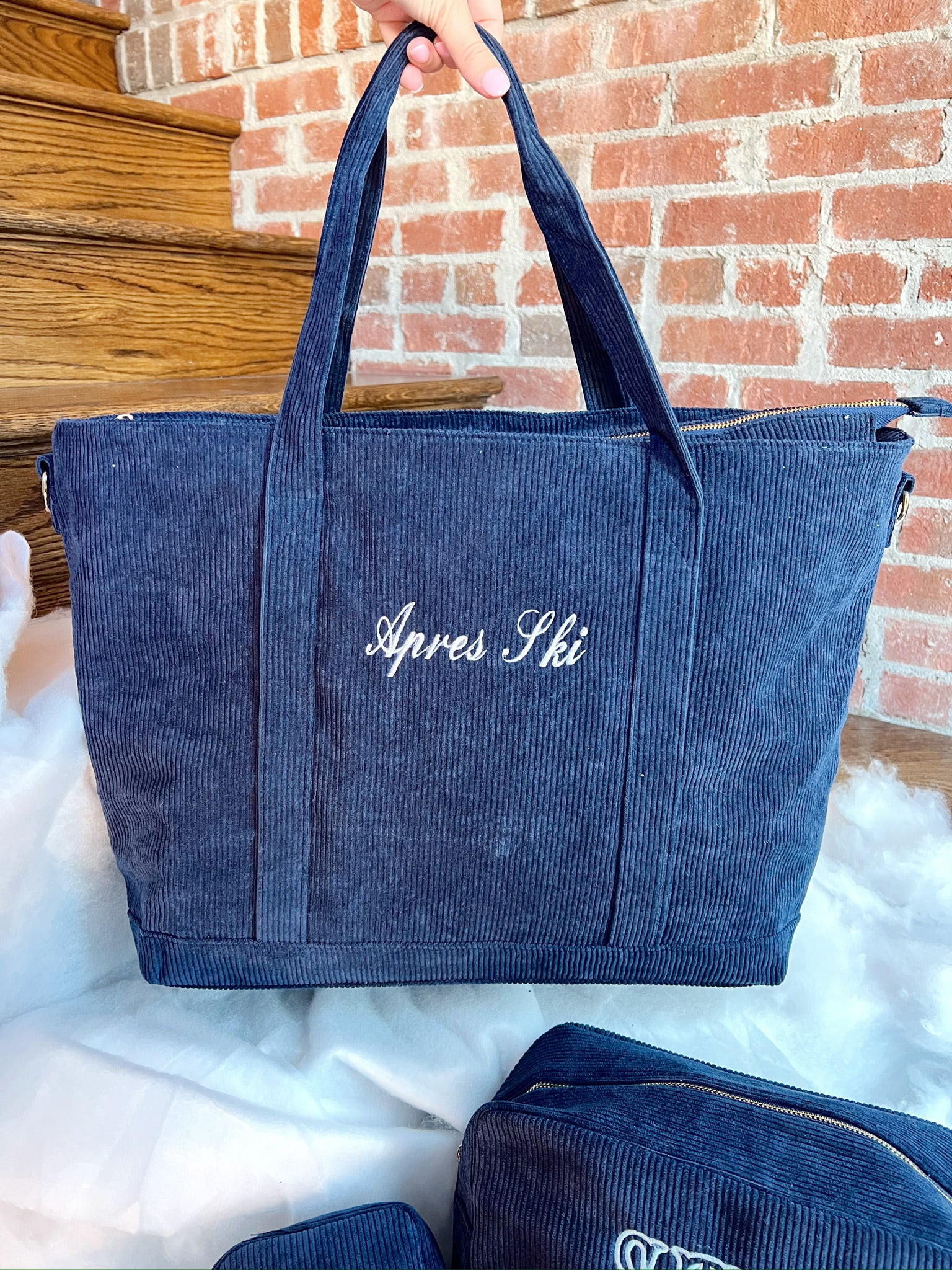 Corduroy Navy Tote | KenzKustomz