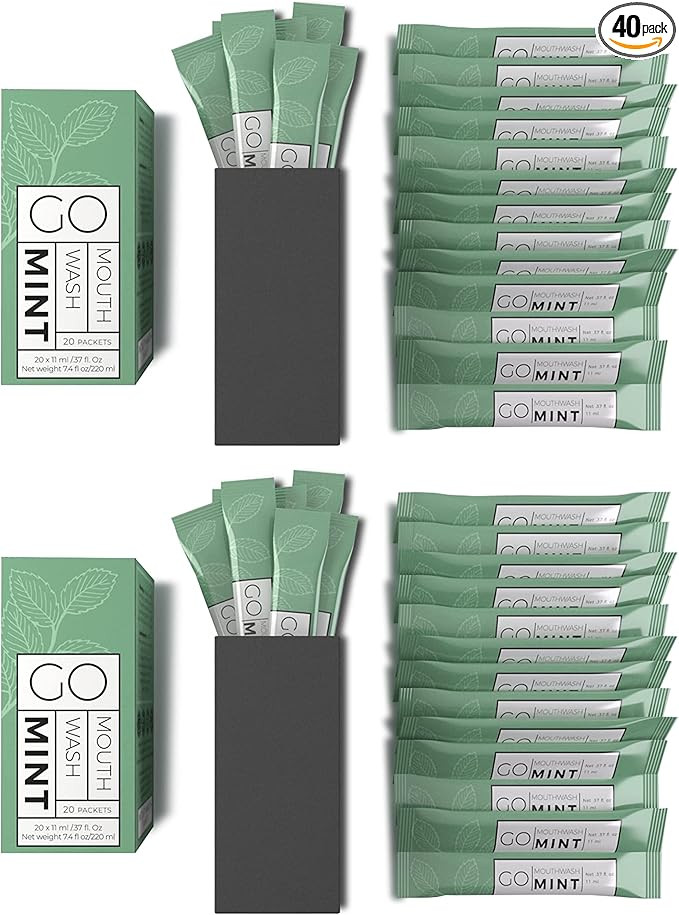 GO Travel Size Mouthwash Packets – Individual Mini Mouthwash for Fresh Breath - TSA Compliant -... | Amazon (US)