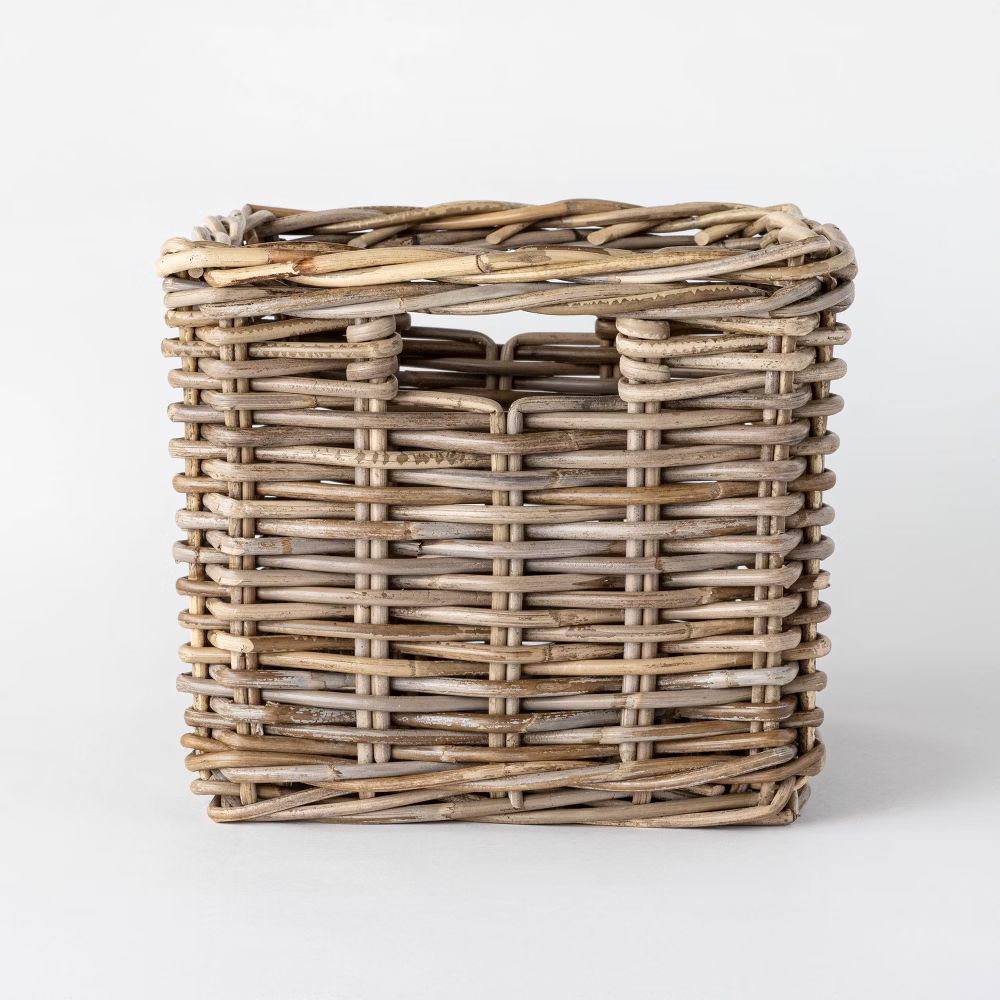 Decorative Kooboo Rattan Cube Basket 11"" x 13"" - Threshold designed with Studio McGee | Target