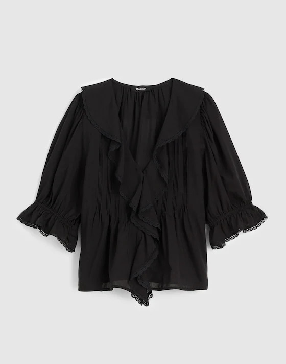 Pintucked Ruffled Puff-Sleeve Top | Madewell