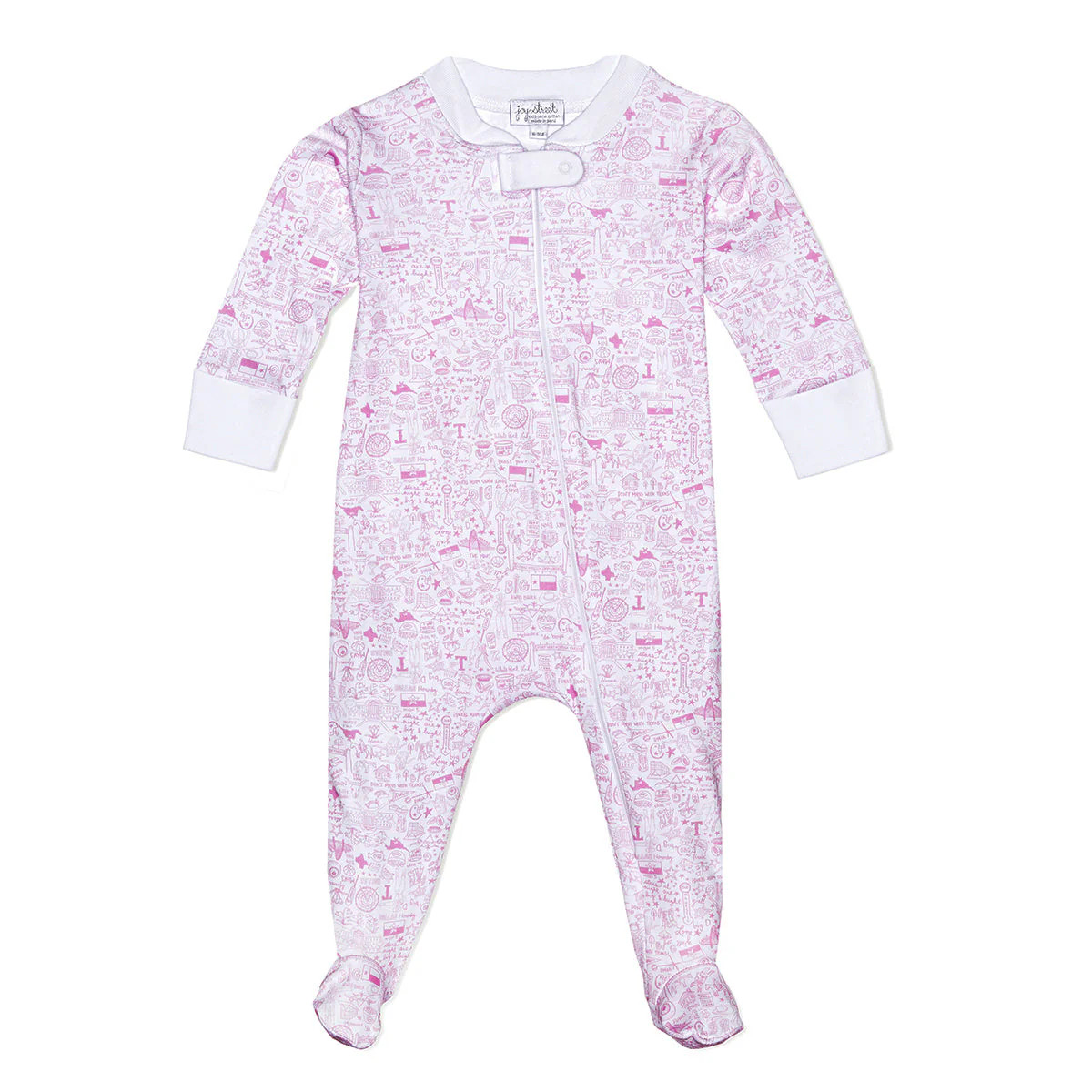 Joy Street Kids Dallas-Fort Worth Zipped Footie - Love Field Pink | JoJo Mommy