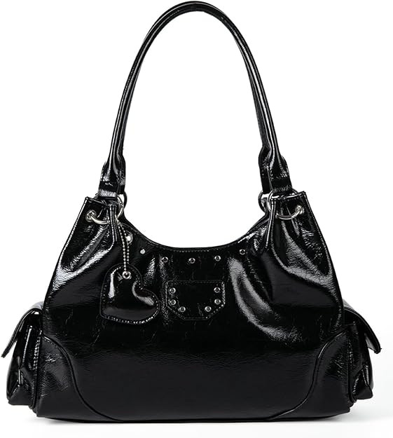 Slouchy PU Leather Hobo Bags Women Retro Underarm Shoulder Bag Crescent Crossbody Purses Cute Col... | Amazon (US)