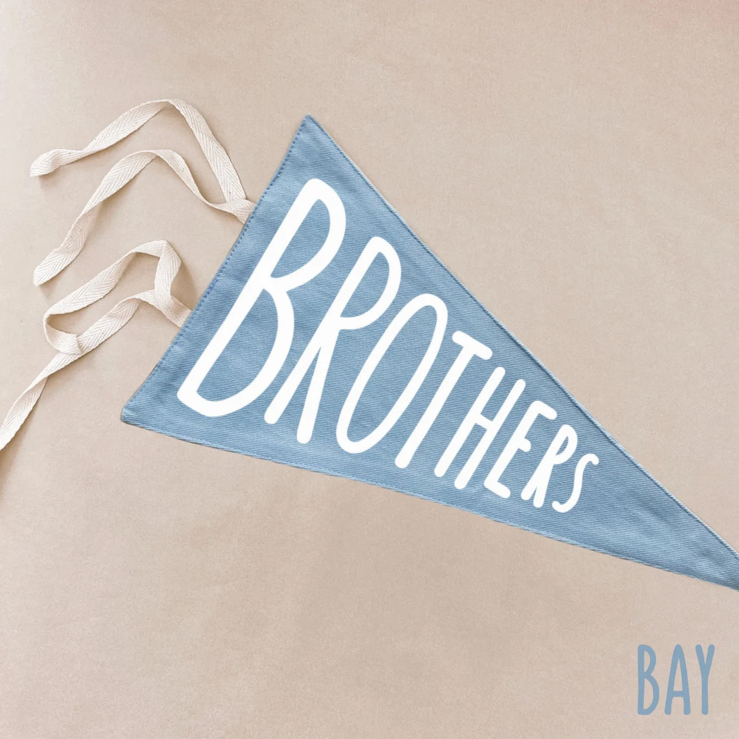 Brothers Tie up Pennant Flag Wall Hanging 7 Colour Options - Etsy | Etsy (US)