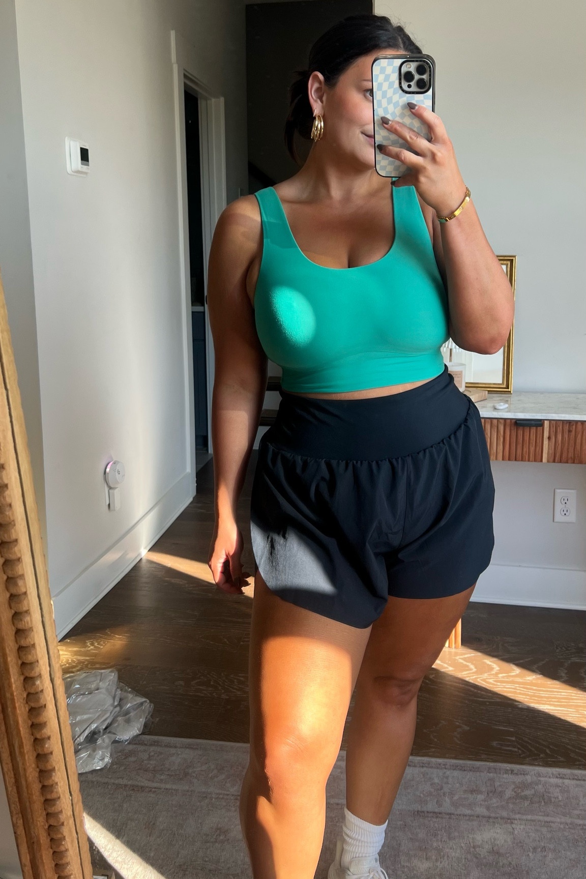 Casual active outfit! Wearing a XL in both! Target and Amazon always have the best active! 

All in motion, curvy, midsize, affordable active, the gym people, new balance, Hoka, gold jewelry, Hanes, scrunch socks, white sneakers

#LTKActive #LTKFitness #LTKStyleTip