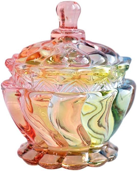 SOCOSY Royal Embossed Clear Glass Apothecary Jar With Lids , Candy Jar Containers Wedding Candy B... | Amazon (US)