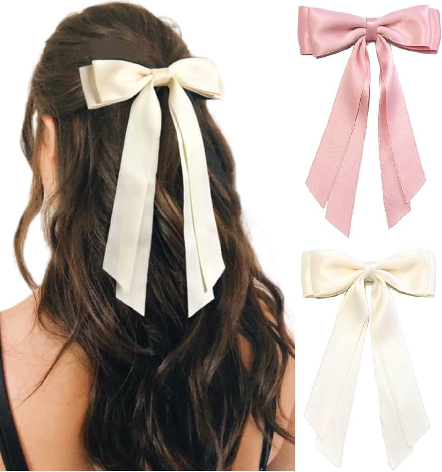Hair Bows for Women Bow Clips Cute Ribbons Girls Ribbon Bows BowKnot Barrettes Tassel Bow Clips F... | Amazon (US)