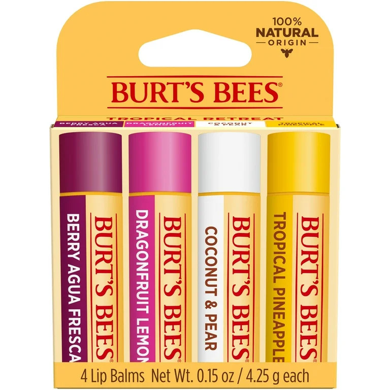 Burt's Bees 100% Natural Moisturizing Lip Balm, Tropical Variety Pack, 4 Count | Walmart (US)
