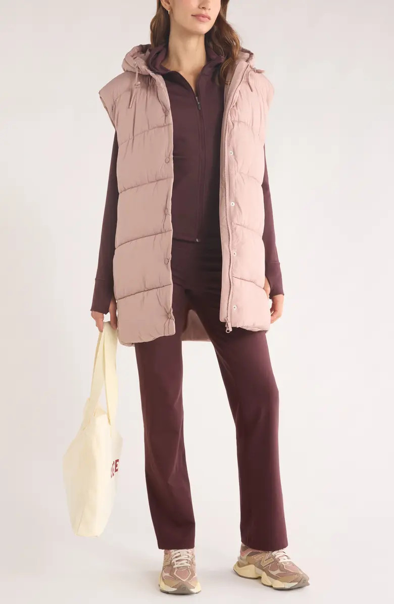 Longline Hooded Puffer Vest | Nordstrom