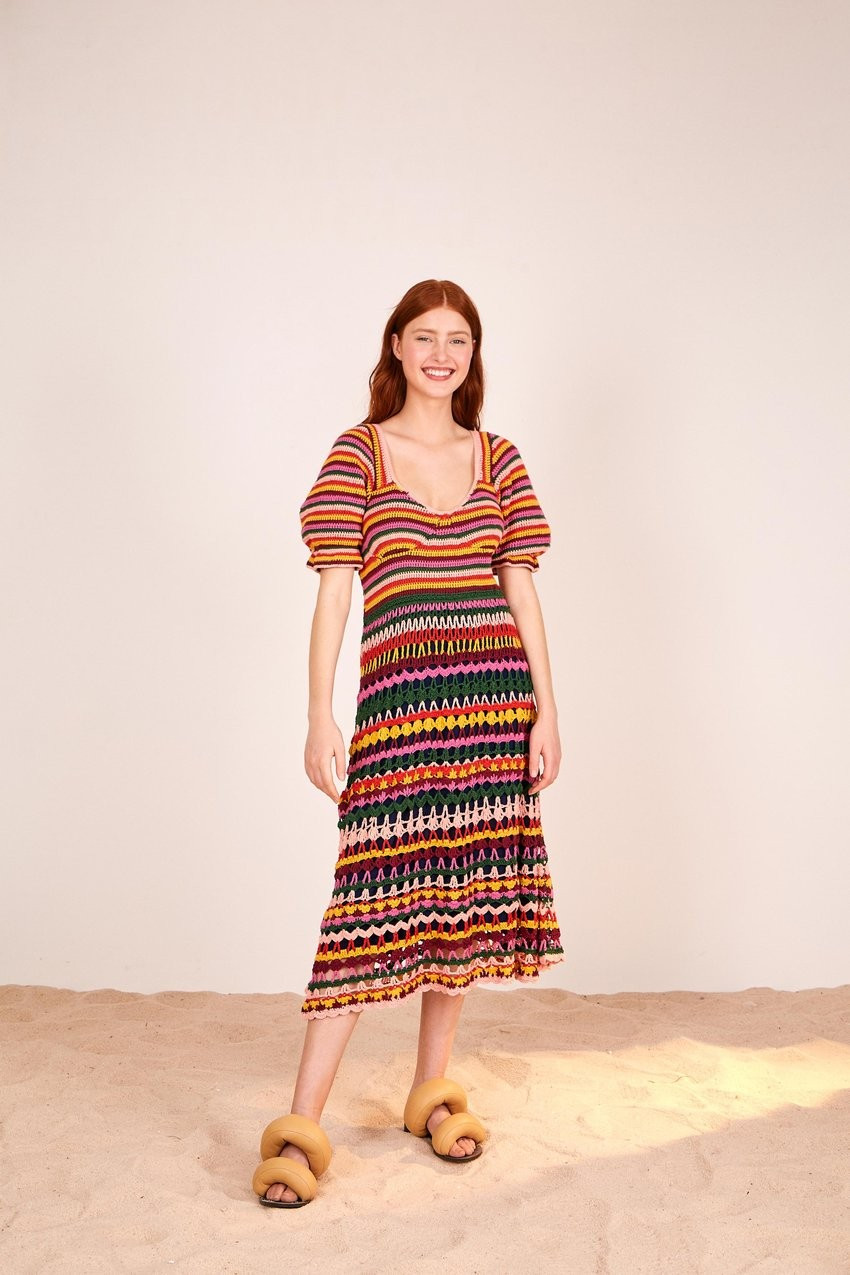 crochet midi dress | FarmRio (US)