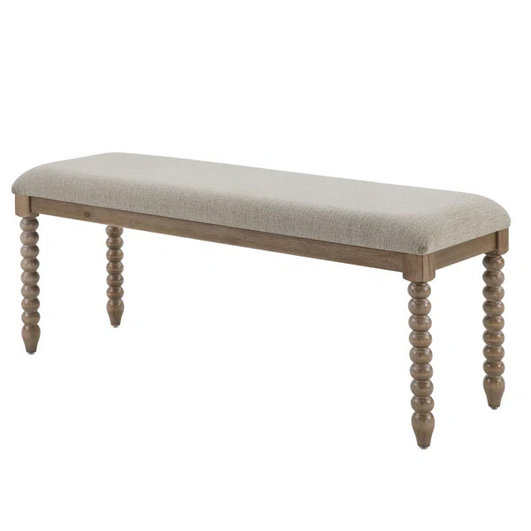 48" Wide Classic Rustic Spindle Turned Leg Upholstered Bedroom Bench | Wayfair North America