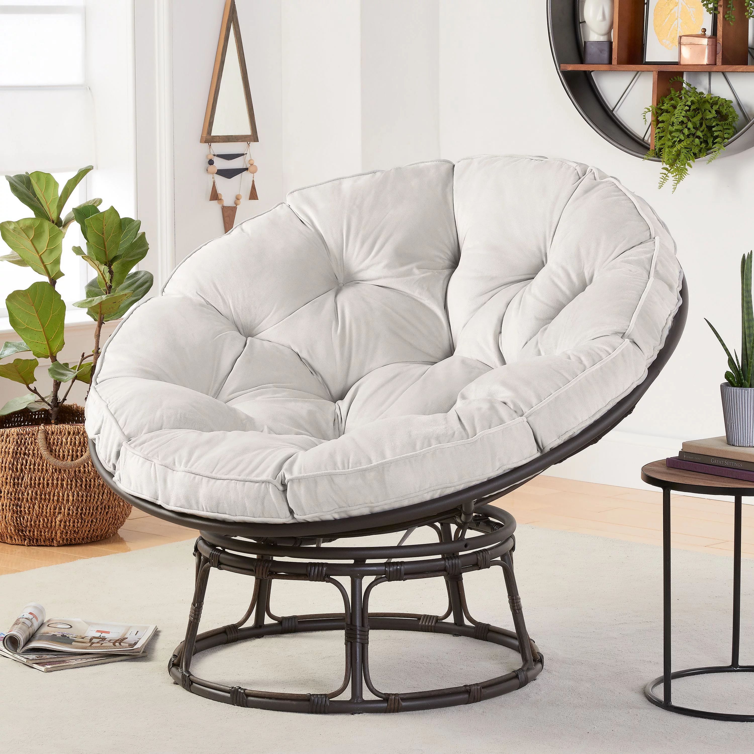 Better Homes & Gardens Papasan Chair 46" Wide, Pumice Gray, Upholstery | Walmart (US)