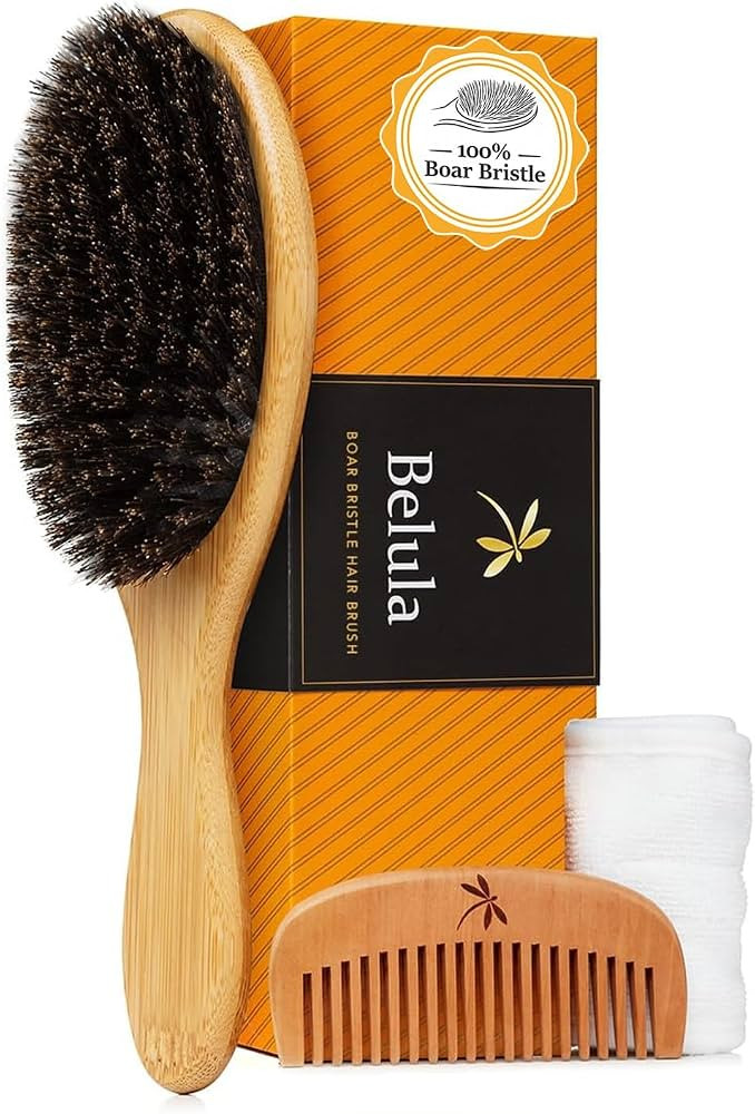 Belula 100% Boar Bristle Hair Brush Set, Medium, for Thin and Fine Hair | Amazon (US)