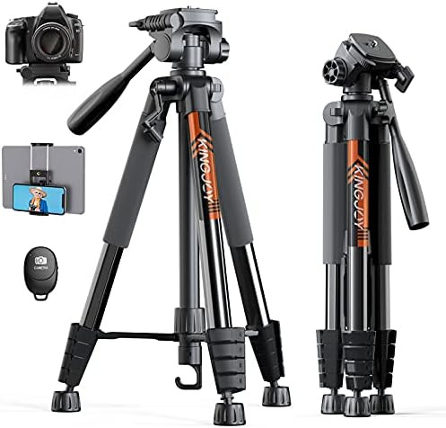 KINGJOY 75" Camera Tripod for Canon Nikon Lightweight Aluminum DSLR Camera Stand with Carry Bag Univ | Amazon (US)