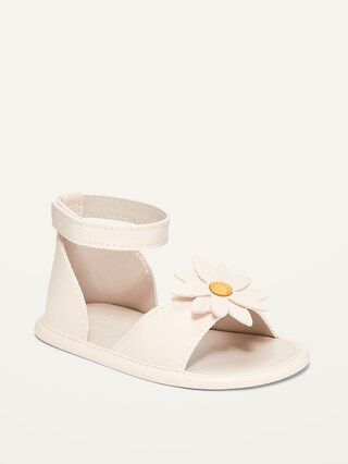 Faux-Leather Flower-Accent Sandals for Baby | Old Navy (US)
